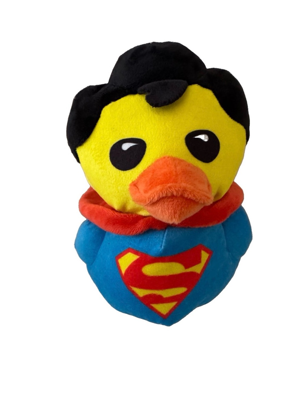 DC Superman Superhero Plush Duck Toy - Yellow/Blue 8”